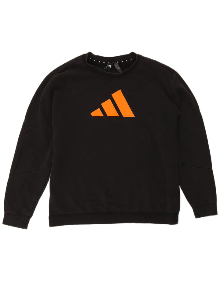 Felpa grafica da uomo Adidas Jumper XL in cotone nero