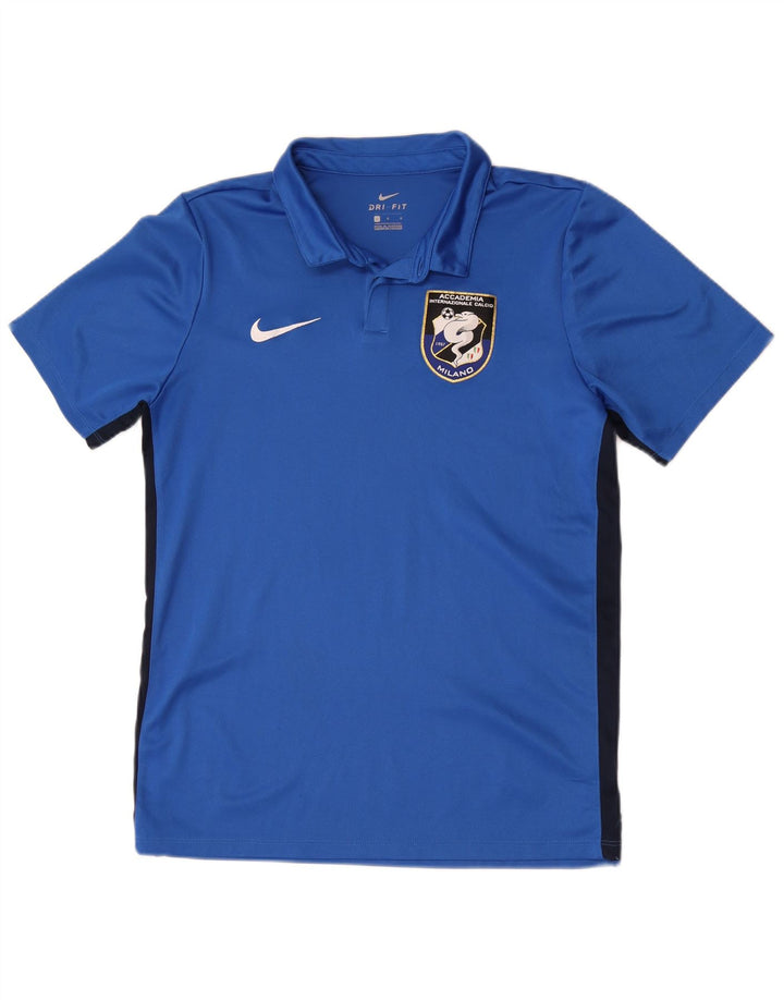 Polo grafica Nike Calcio da uomo, grande, in poliestere color block blu