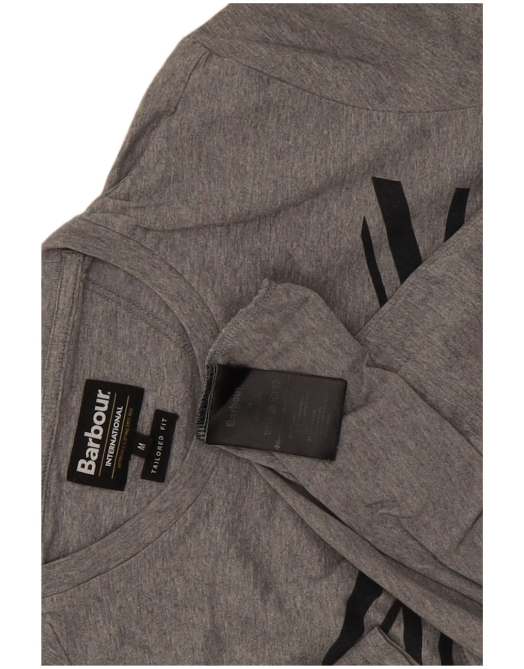 Barbour Uomo T-shirt grafica su misura Top in cotone chiazzato grigio medio