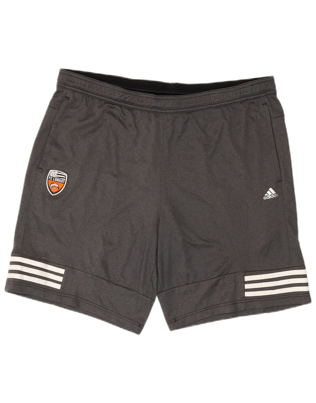 Pantaloncini sportivi ADIDAS FC Lorient da uomo, grandi, in poliestere grigio