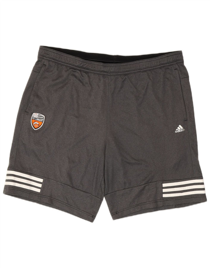 Pantaloncini sportivi ADIDAS FC Lorient da uomo, grandi, in poliestere grigio