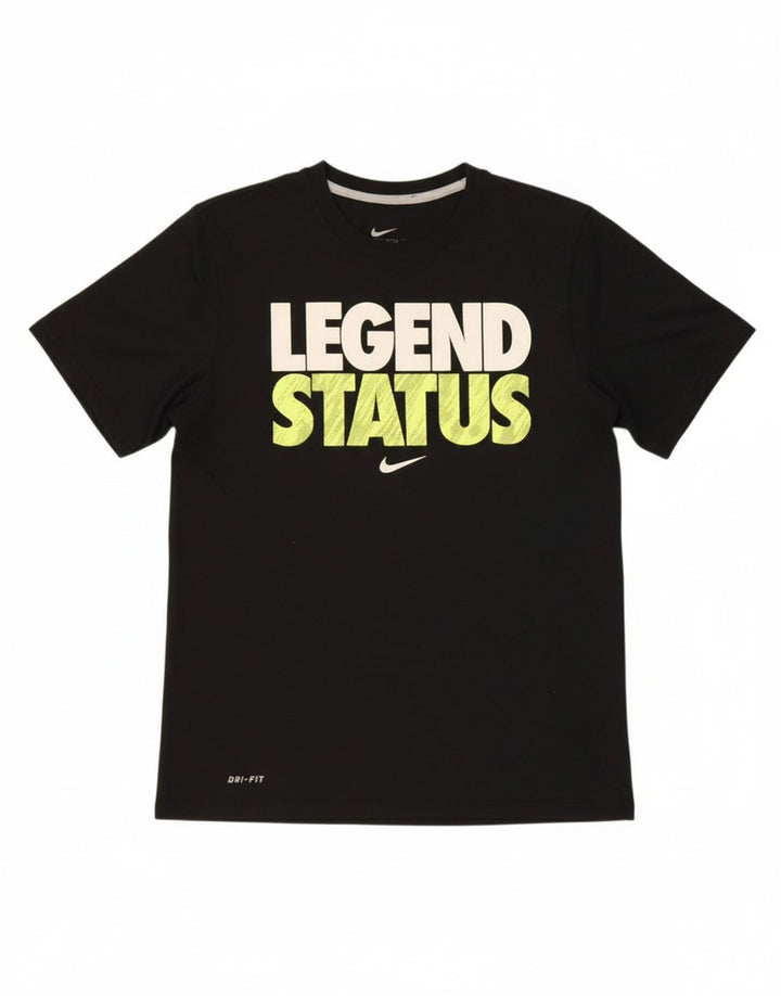 NIKE Mens Dri Fit Graphic T-Shirt Top Small Black Polyester