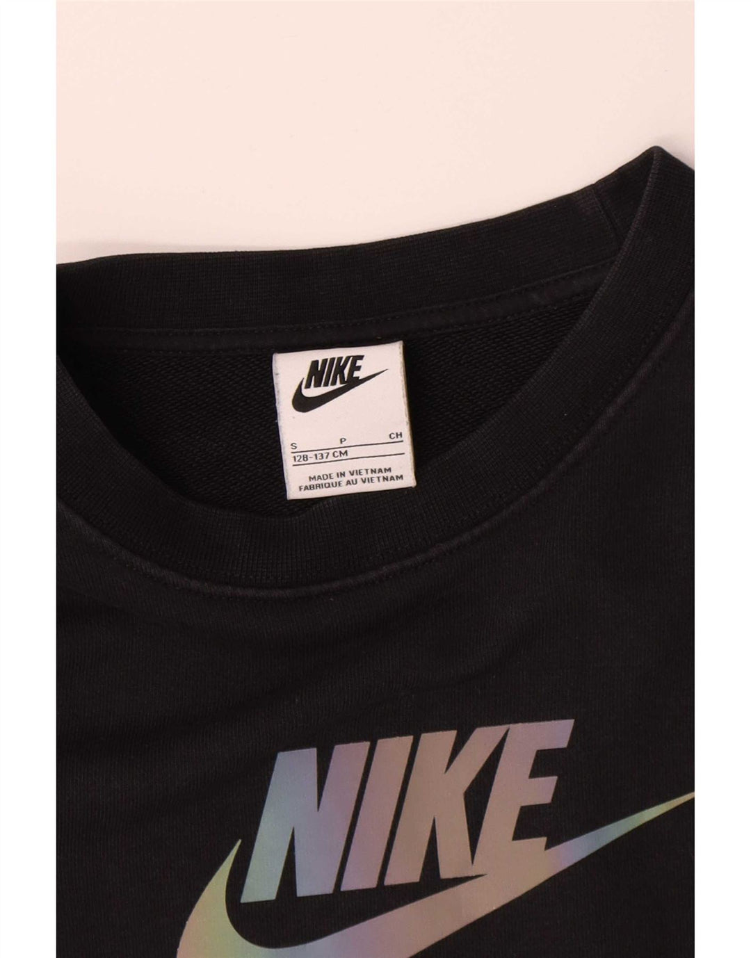 Felpa con grafica Nike per ragazzi, 8-9 anni, piccola, colore nero