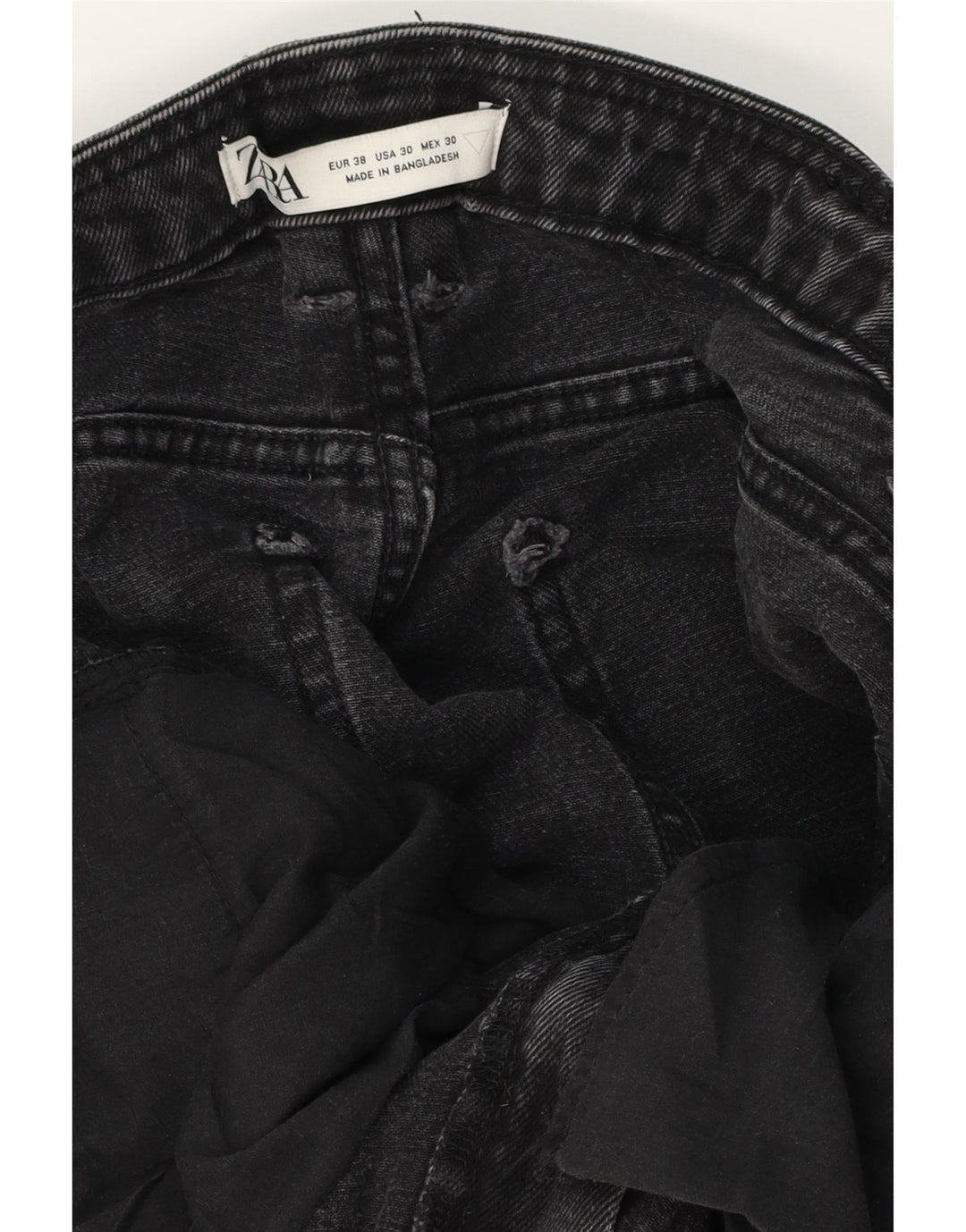 Pantaloncini di jeans da uomo Zara EU 38 piccoli W30 neri