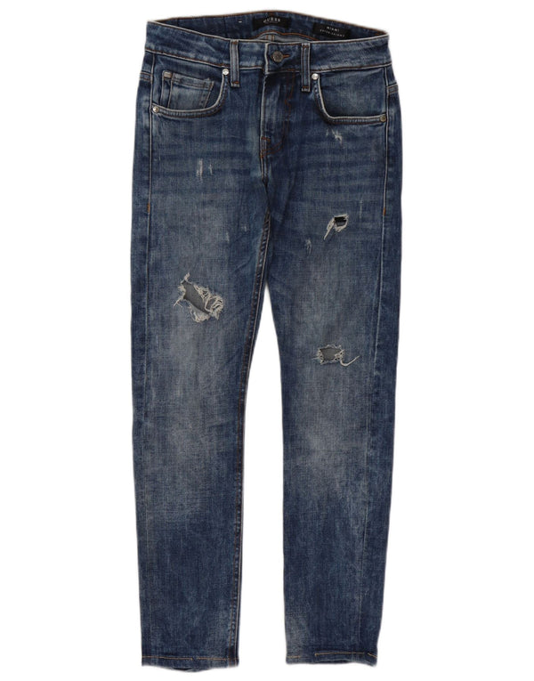Guess Jeans skinny effetto consumato da donna Los Angeles W29 L28 poliestere blu