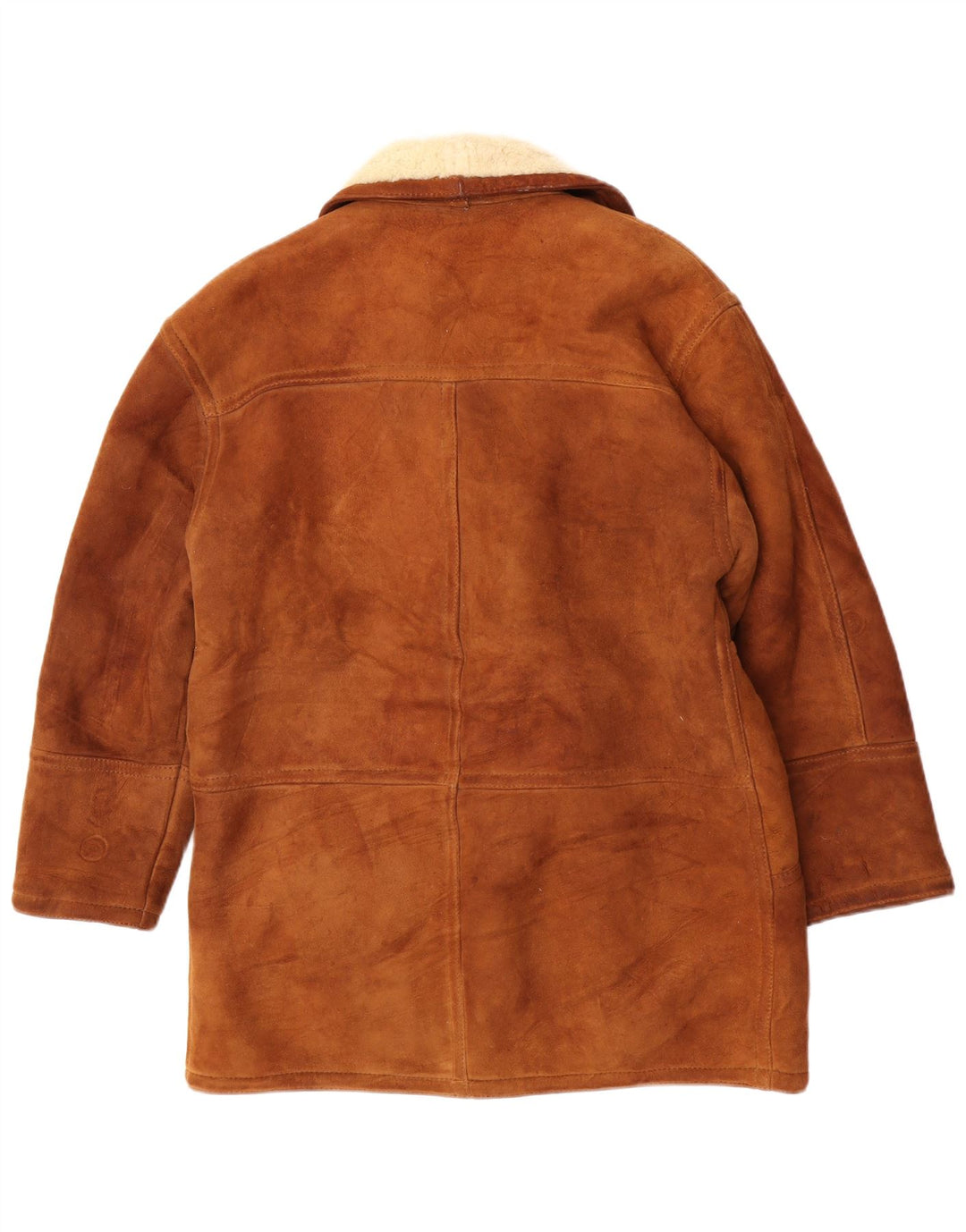 Giacca in shearling vintage da uomo UK 36 piccola marrone