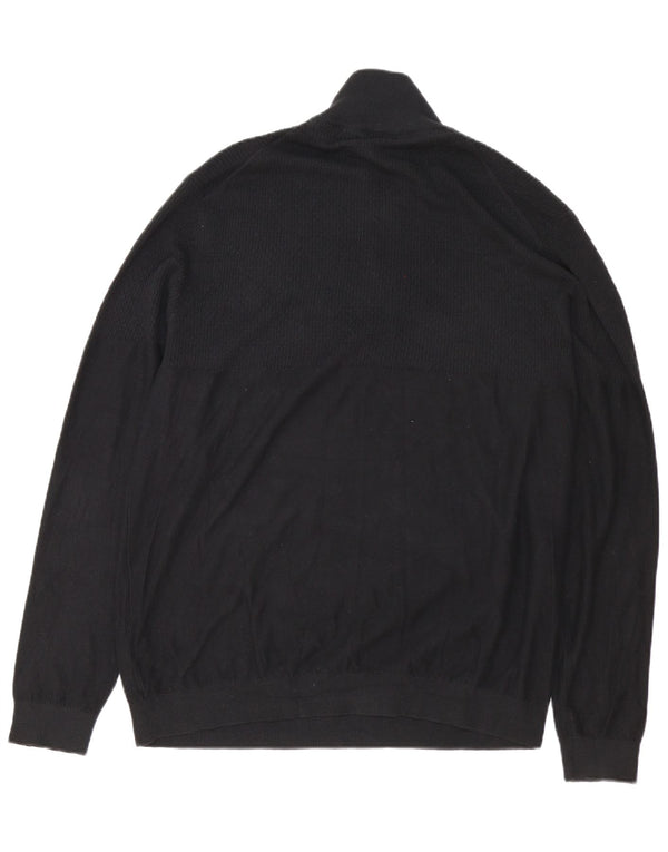 Maglione maglione con collo con zip da uomo Jack & Jones 2XL cotone nero