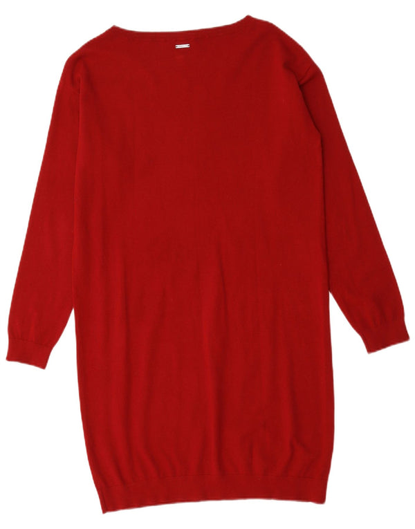 Abito maglione a maniche lunghe con grafica da donna Liu Jo UK 12 rosso medio