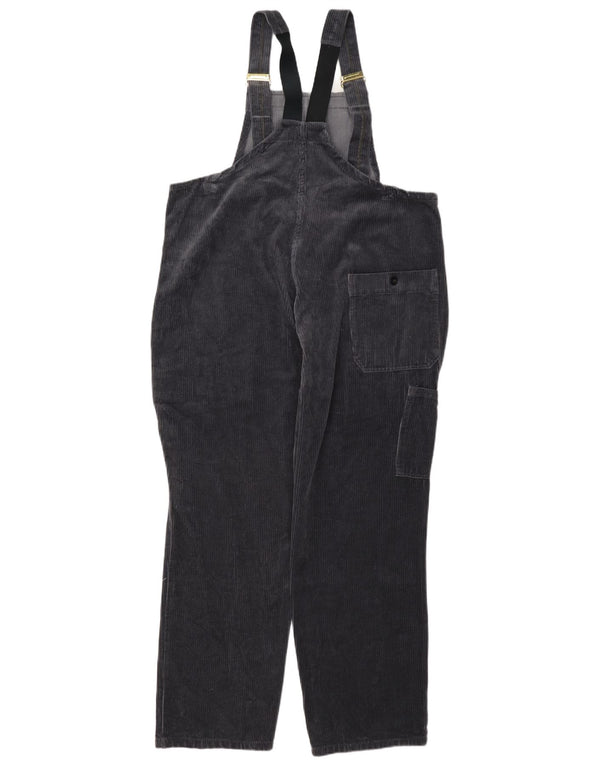 Pantaloni vintage in velluto a coste con salopette da uomo W40 L29 in cotone grigio