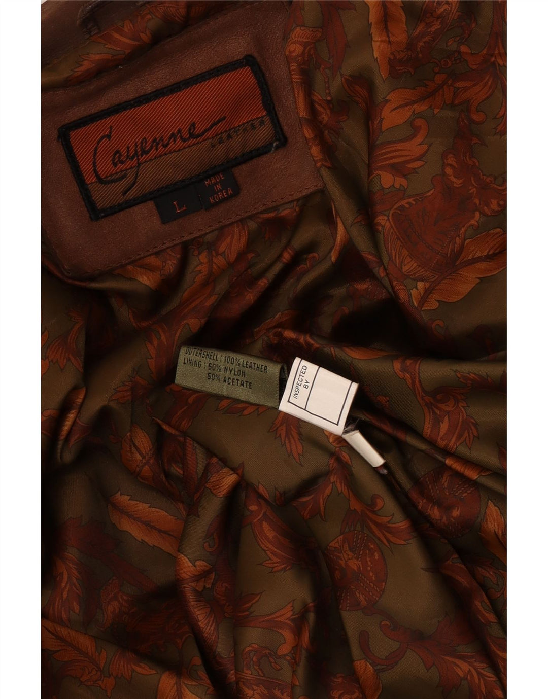 Giacca in pelle da uomo Cayenne UK 40 grande in pelle marrone