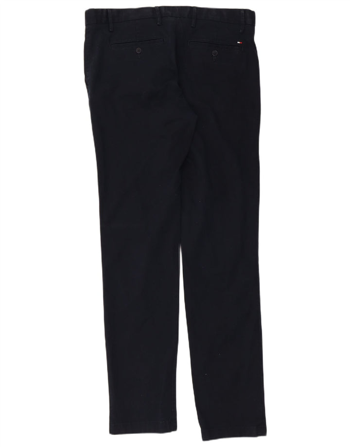 TOMMY HILFIGER Pantaloni chino slim da uomo W36 L34 cotone blu navy