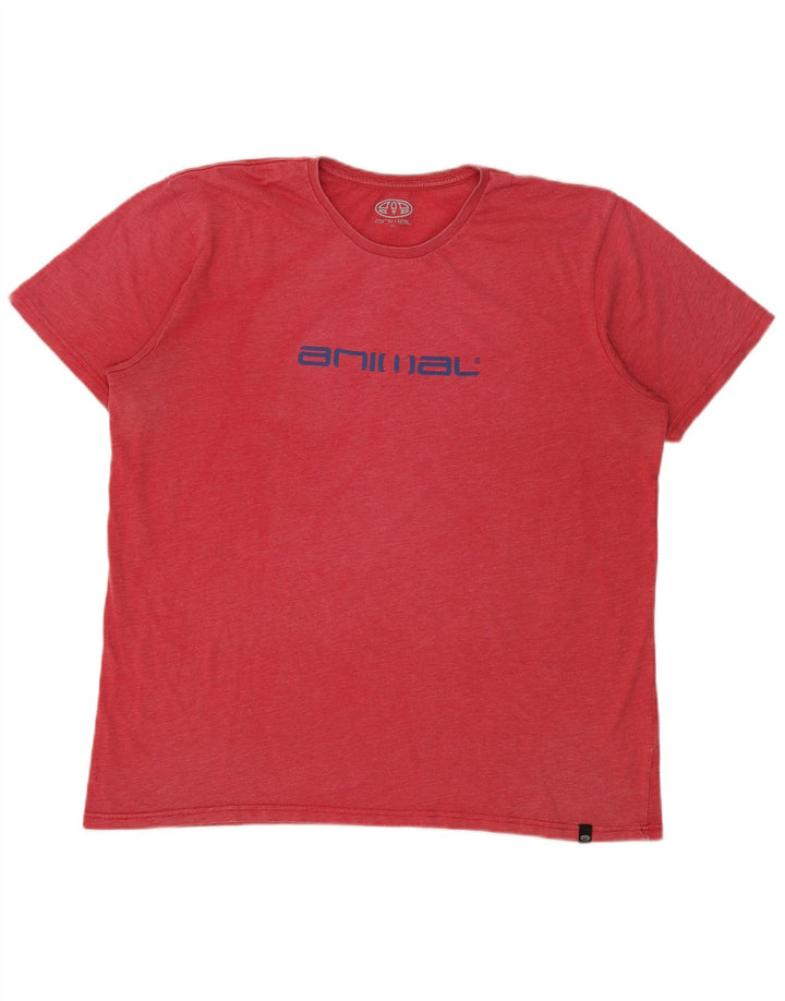 T-shirt grafica da uomo Animal Top XL in cotone rosso