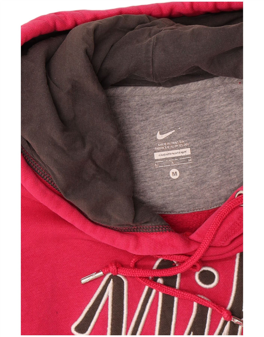 Felpa con cappuccio grafica Nike da uomo in cotone rosso medio