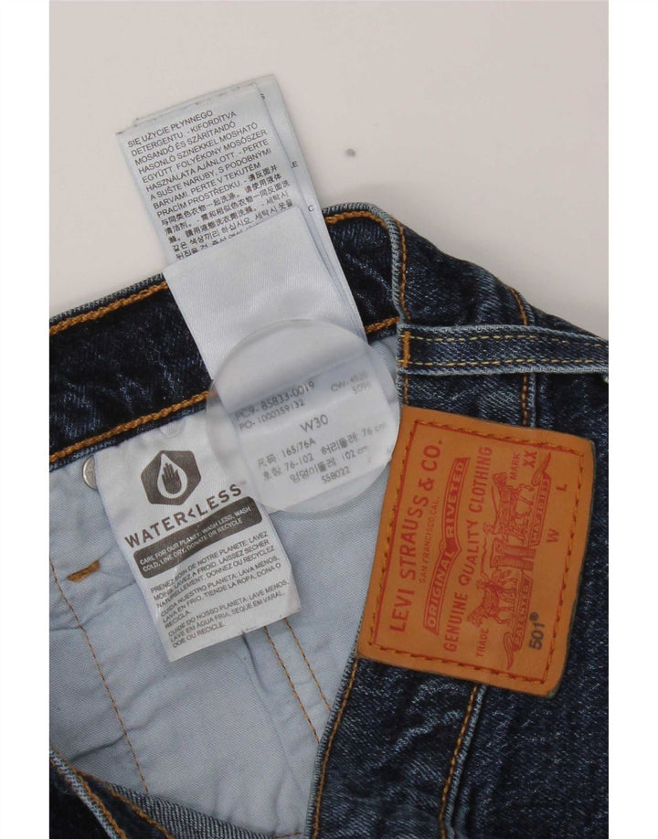 Pantaloncini di jeans Levi's 501 da donna W30 cotone blu navy medio