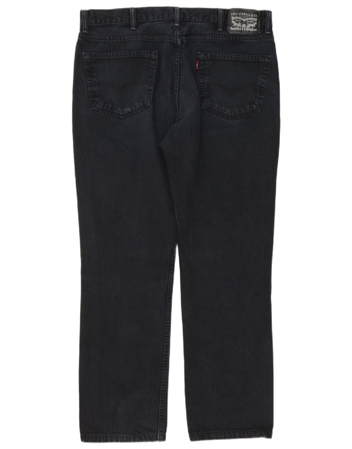 Jeans dritti invecchiati da uomo Levi's W38 L32 cotone nero