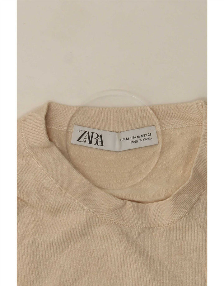 Maglione maglione girocollo da donna Zara UK 12 Beige medio