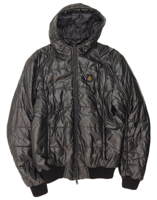 Refrigiwear Giacca imbottita con cappuccio Sixty da uomo UK 42 XL Poliestere grigio
