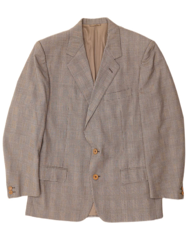 Giacca blazer da uomo a 2 bottoni Burberrys IT 48 lana a quadri grigio medio