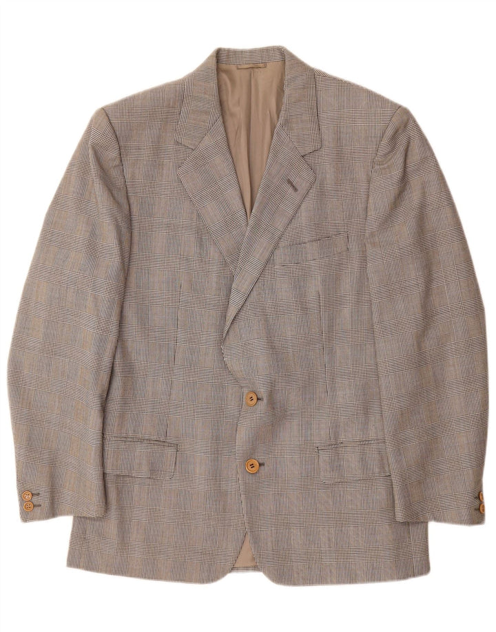Giacca blazer da uomo a 2 bottoni Burberrys IT 48 lana a quadri grigio medio