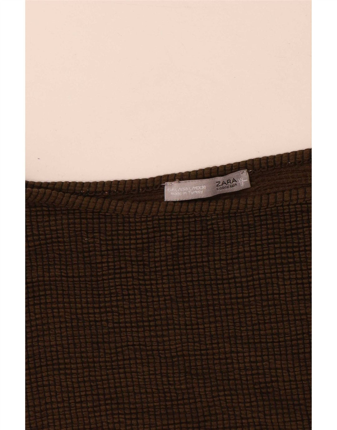 Top Zara da donna oversize con maniche a 3/4 UK 16 grande marrone