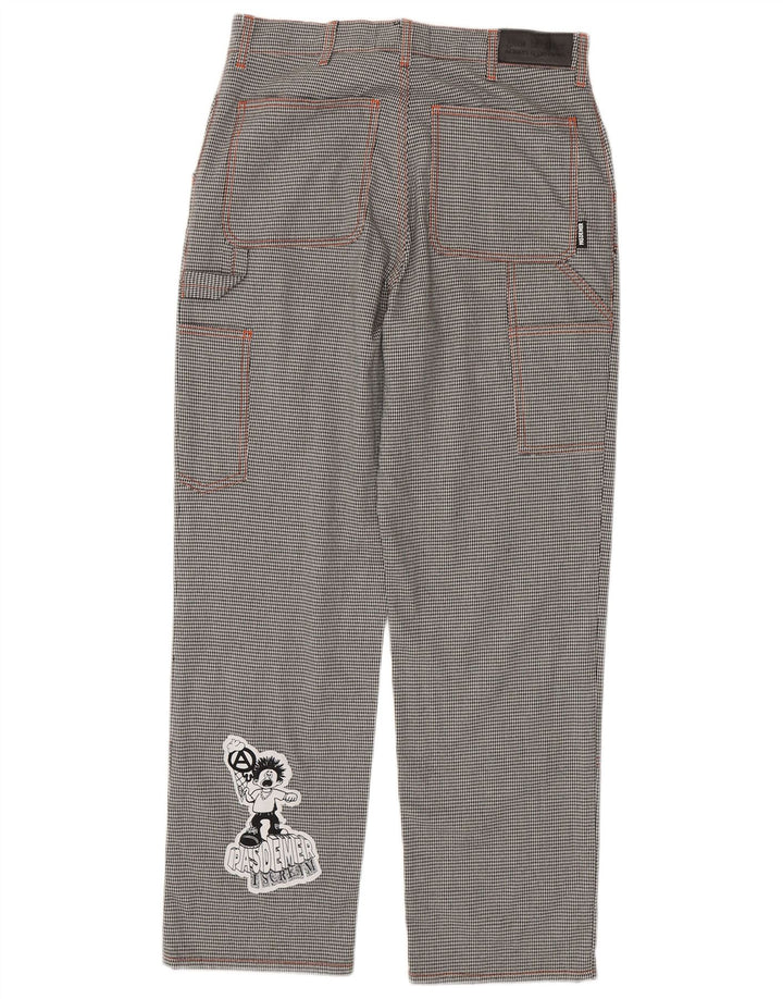 Pantaloni cargo grafici da uomo Pas De Mer W30 L30 Cartoon pied de poule neri
