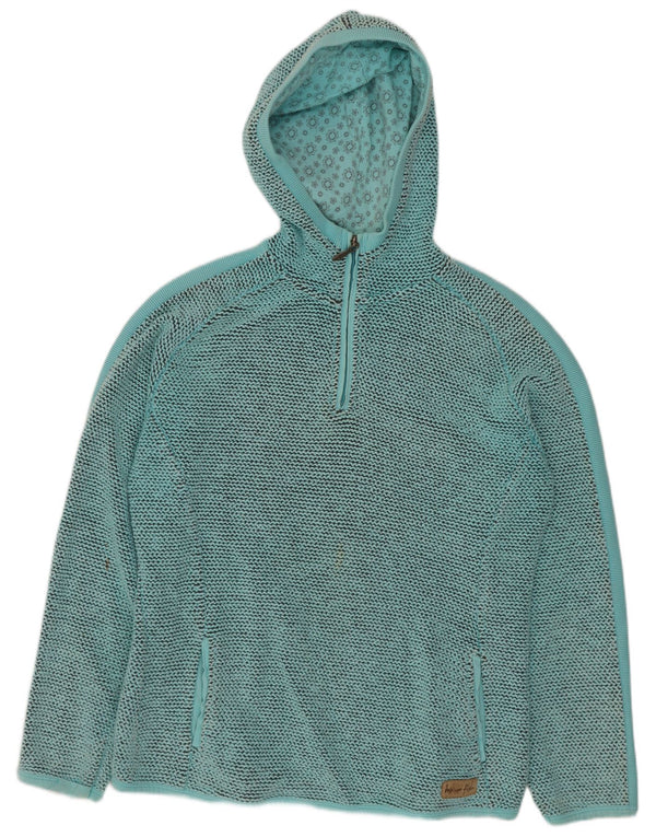 Maglione con cappuccio e zip da donna Weird Fish UK 14 Medio turchese screziato