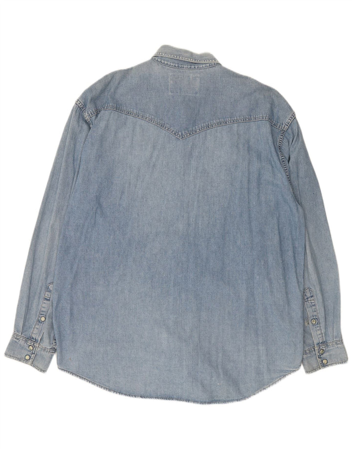 Camicia in denim da uomo Wrangler 2XL cotone blu