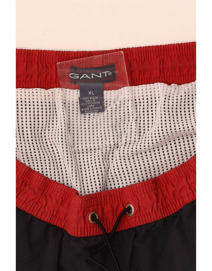 Pantaloncini da bagno da uomo Gant XL in nylon color block nero