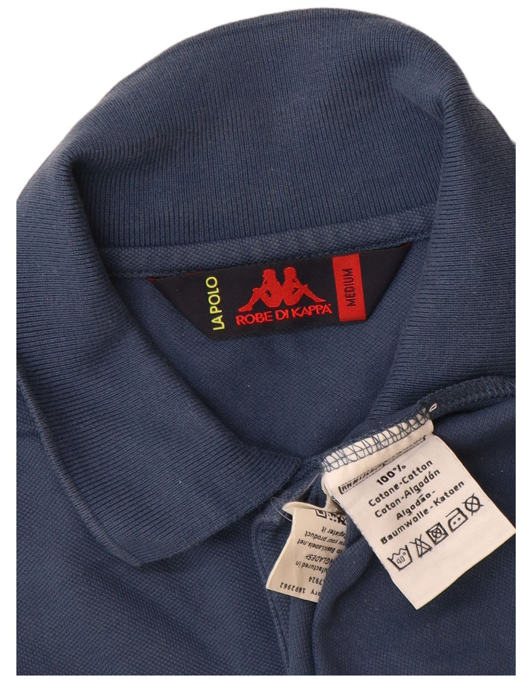 Polo Kappa Uomo Media Cotone Blu Navy