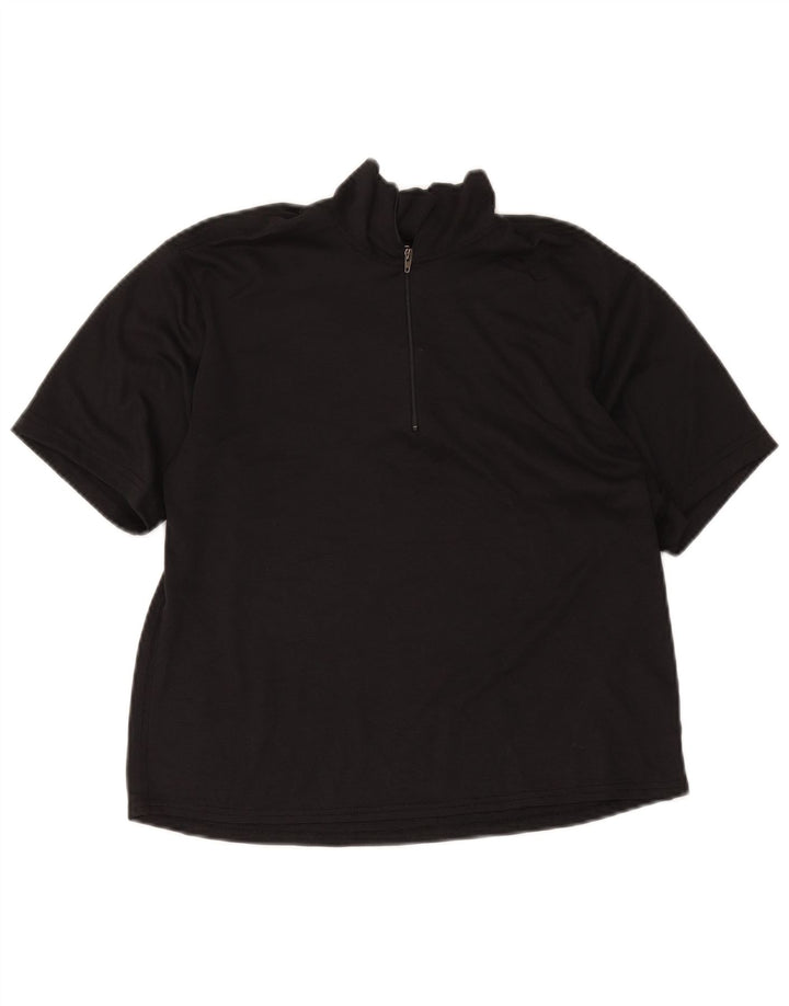 Patagonia T-shirt da donna con zip e collo Top UK 14 Medium Nero Poliestere