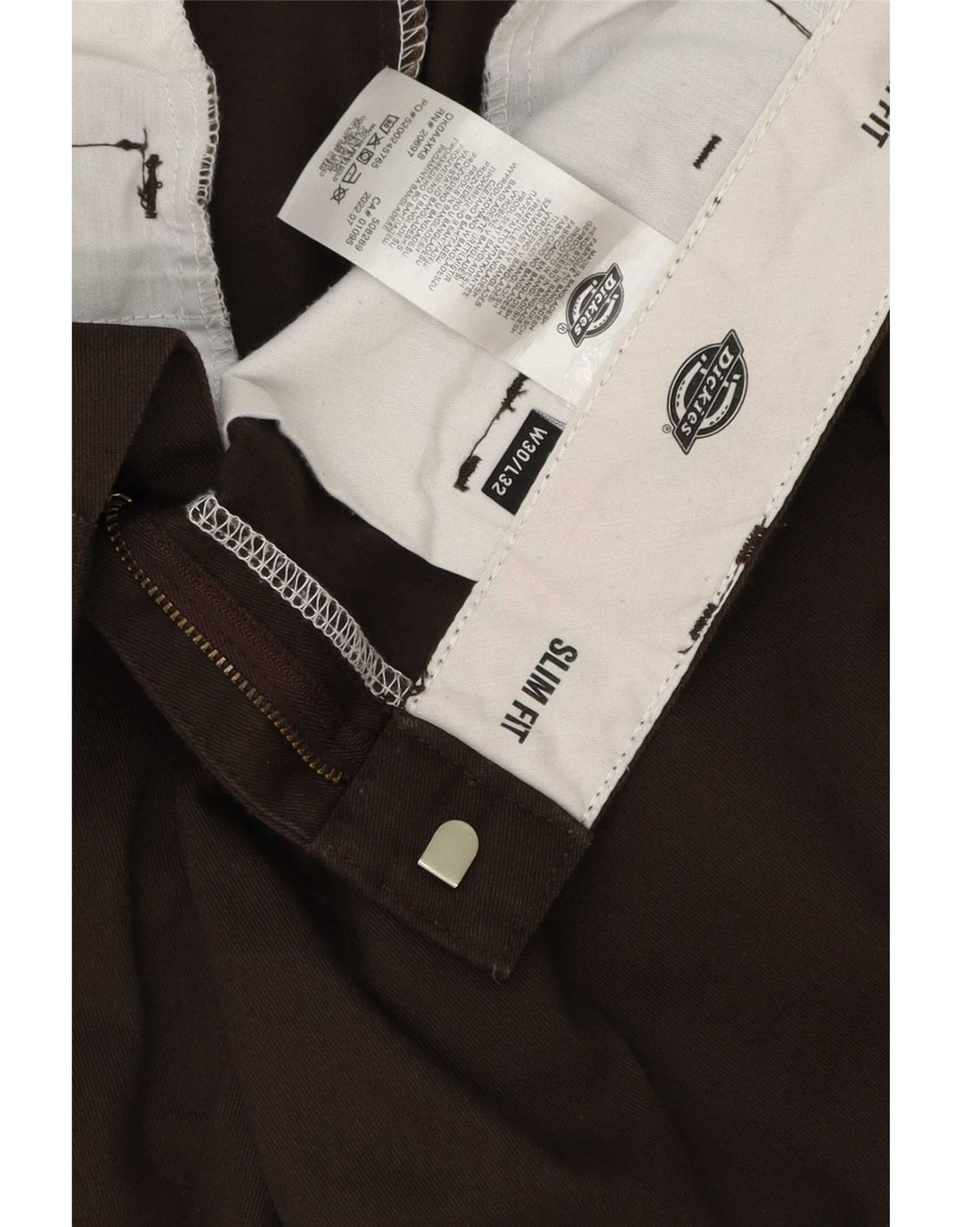 Pantaloni chino slim fit da uomo Dickies W30 L32 poliestere marrone