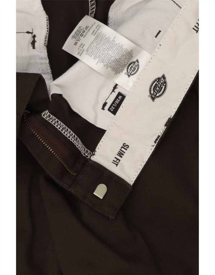 Pantaloni chino slim fit da uomo Dickies W30 L32 poliestere marrone