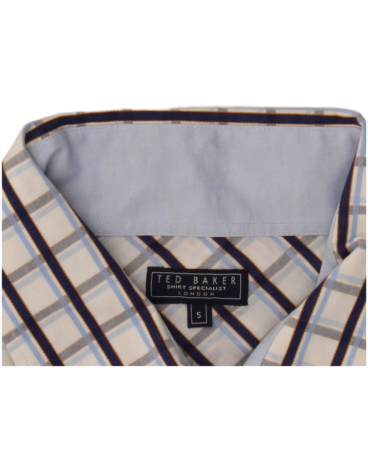 Camicia formale da uomo Ted Baker taglia 5 XL a quadri blu