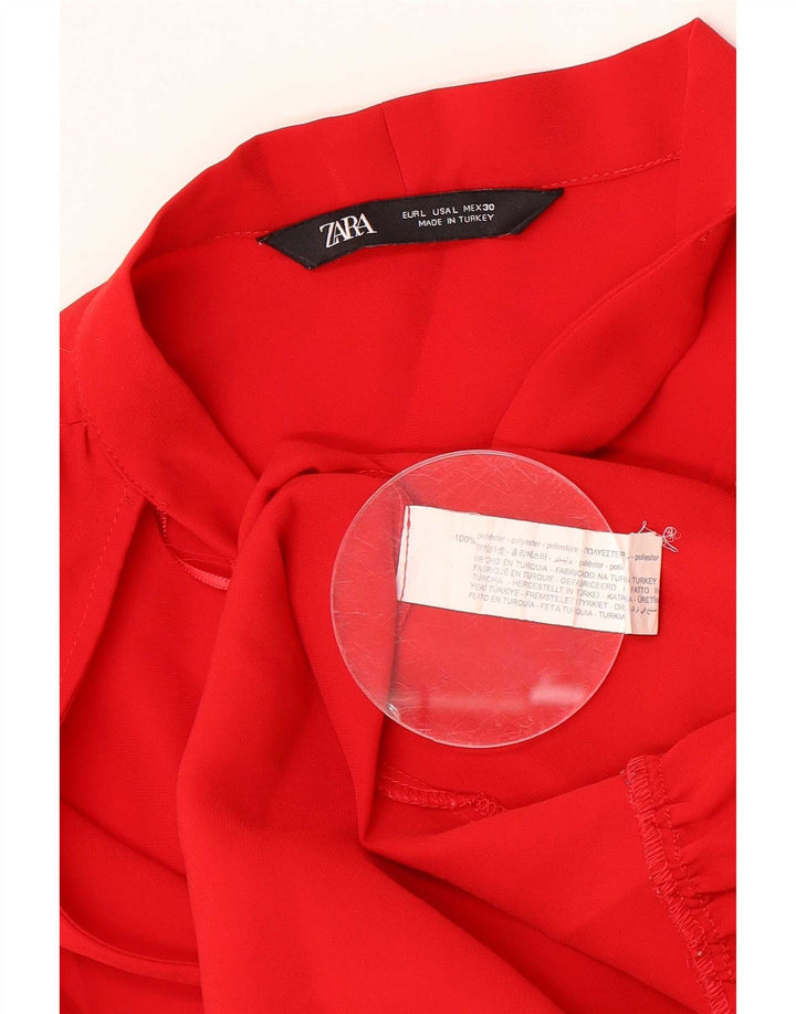 Abito a trapezio da donna Zara UK 16 grande rosso poliestere