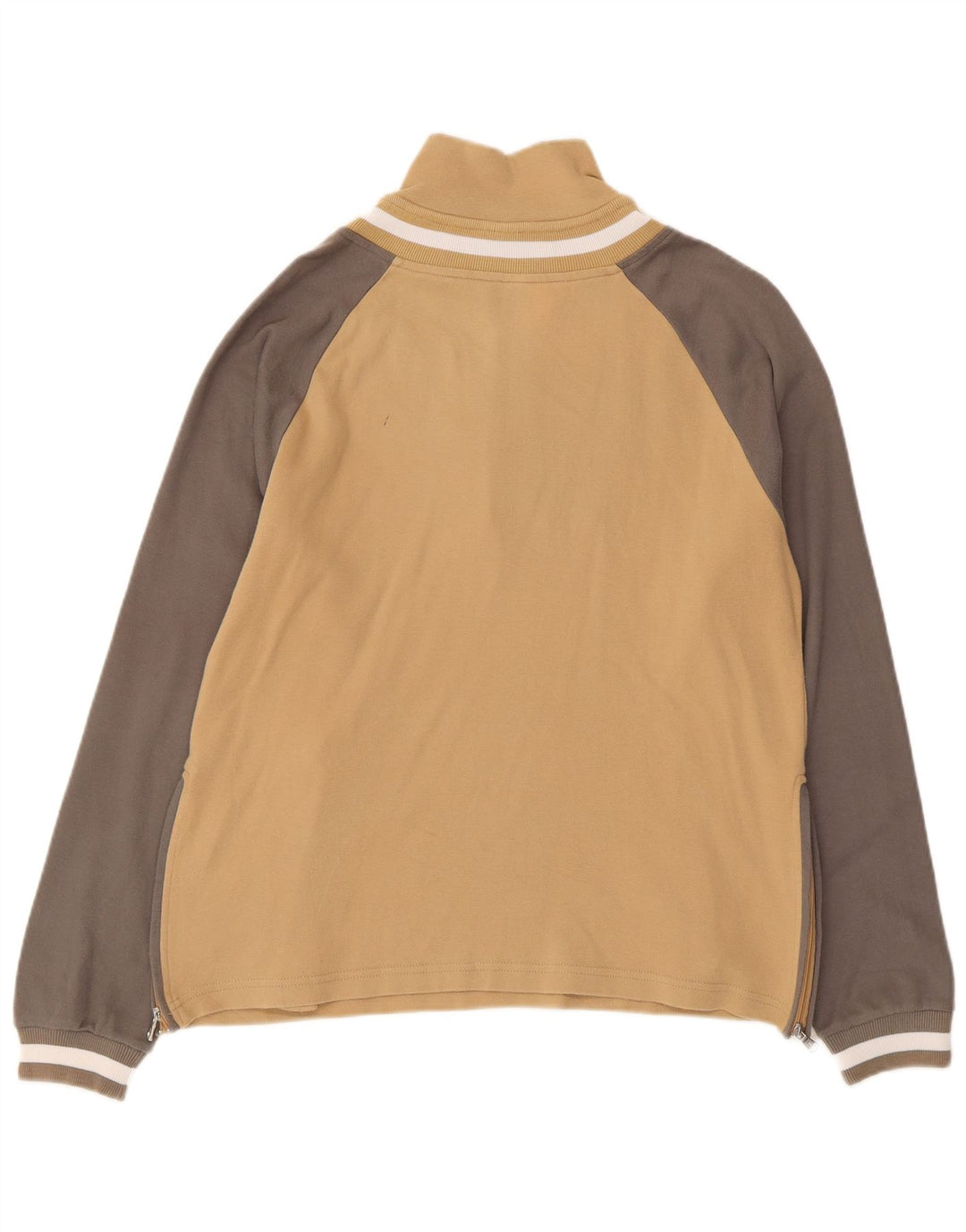 Felpa da donna Champion con zip e collo, maglione, UK 14, color block beige medio