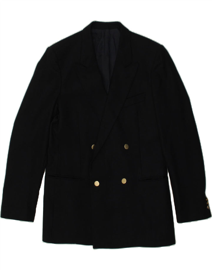 TEXITALY Womens Double Breasted Blazer Jacket IT 52 2XL Navy Blue Viscose Vintage Texitaly and Second-Hand Texitaly from Messina Hembry 