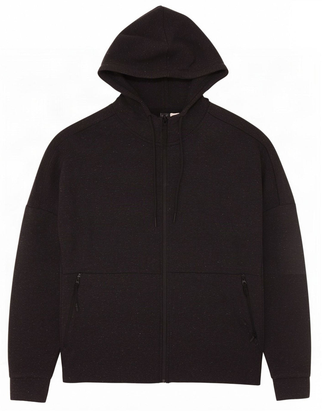 Maglione con cappuccio e zip Adidas da uomo grigio medio chiazzato