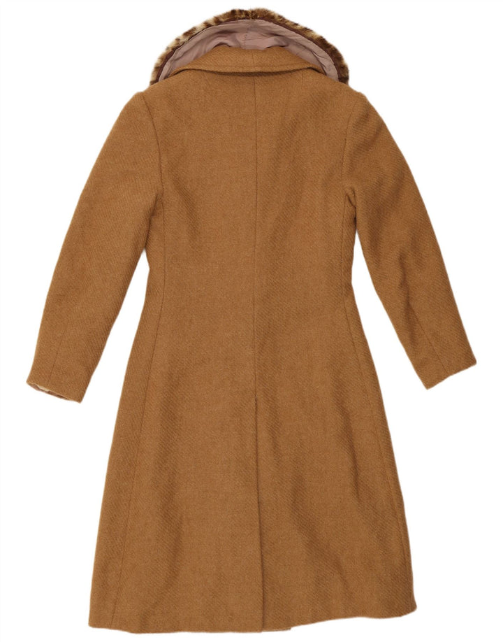 Soprabito vintage da donna UK 10 piccolo marrone