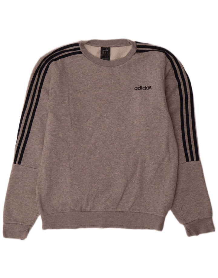Felpa Adidas Uomo Maglione Cotone Grigio Medio