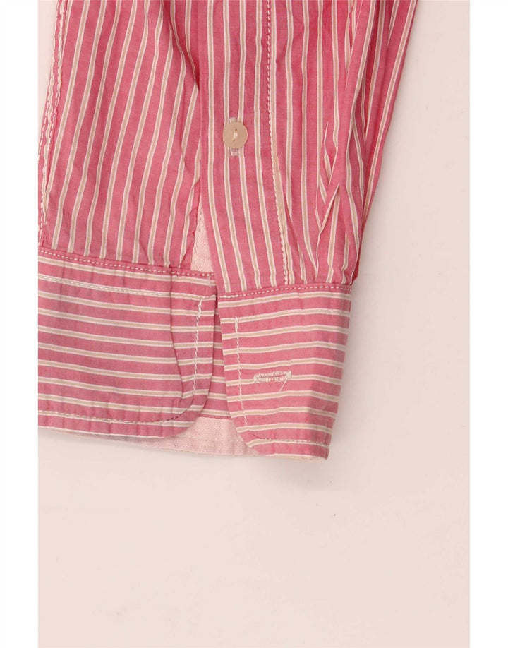Camicia da uomo Scotch & Soda grande in cotone gessato rosa