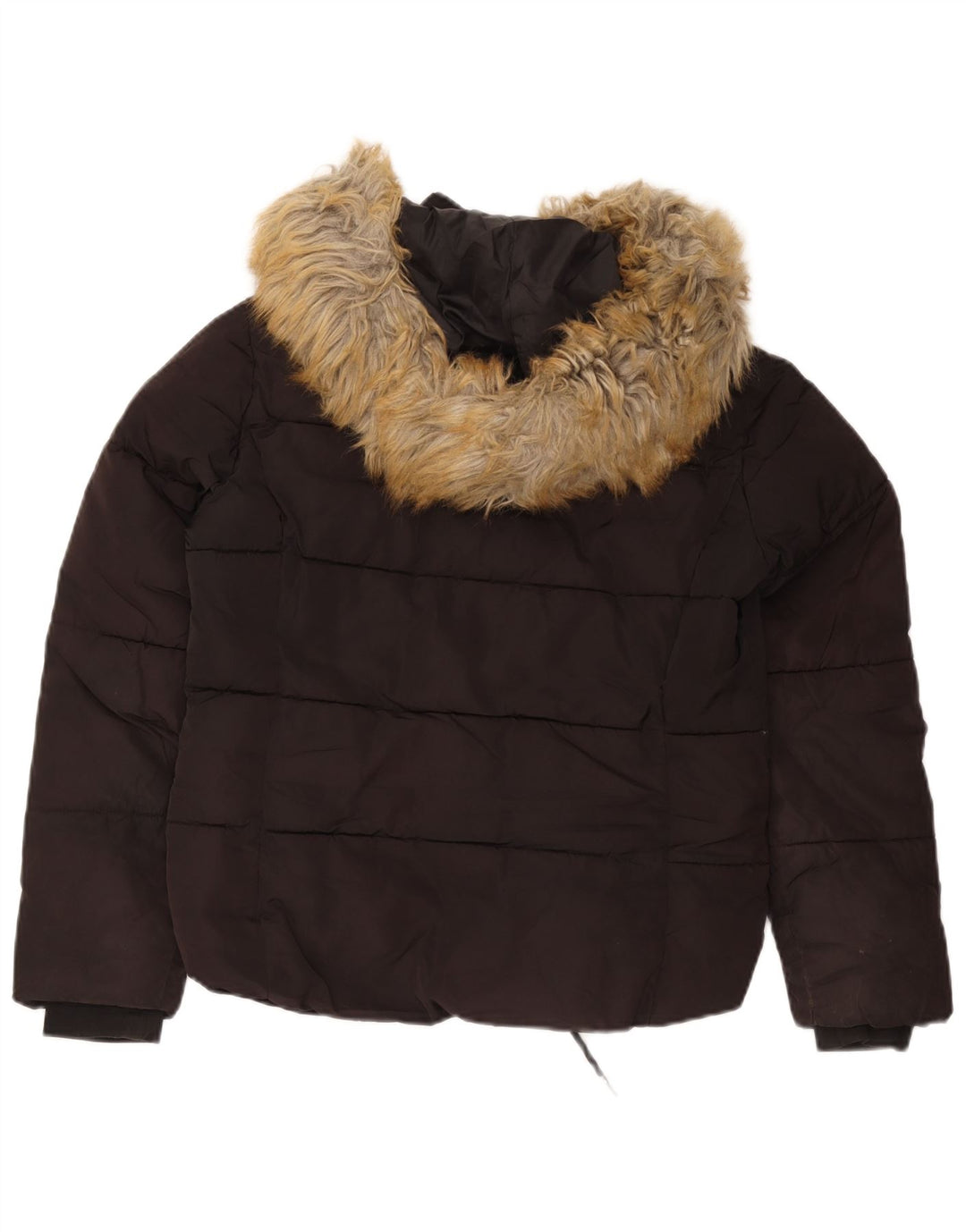 Giacca imbottita oversize con cappuccio da donna Topshop UK 8 piccola poliestere nero