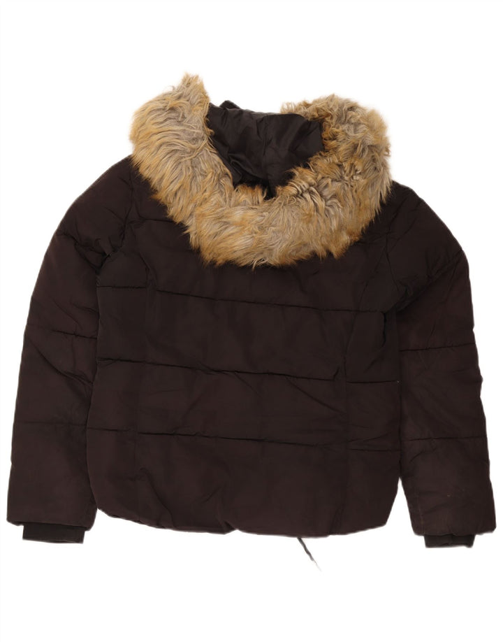 Giacca imbottita oversize con cappuccio da donna Topshop UK 8 piccola poliestere nero