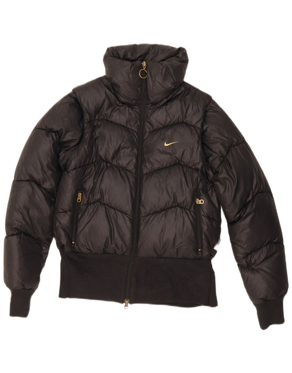 Giacca imbottita Nike da donna vestibilità ampia UK 8/10 piccola poliestere nero