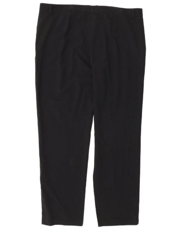 Pantaloni da abito dritti da donna Marks & Spencer UK 18 XL W38 L30 Neri