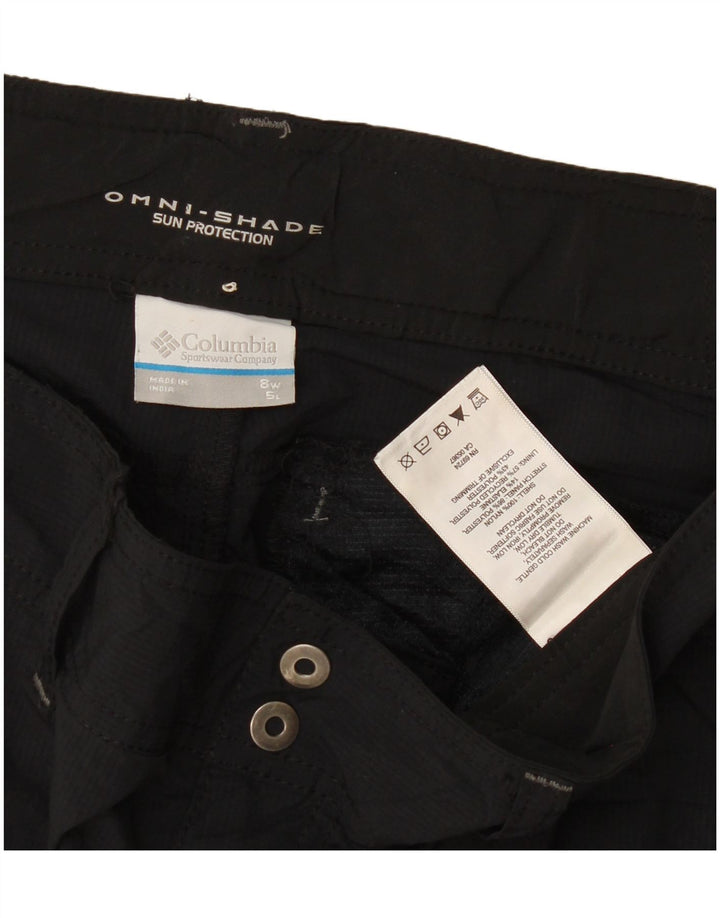 Pantaloncini cargo Columbia Omni-Shade da donna US 8 Medium W34 Nylon nero