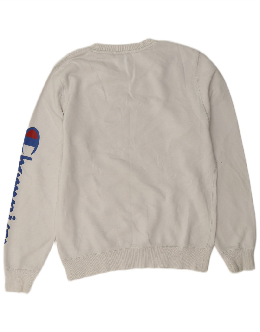 Felpa grafica da uomo Champion, maglione piccolo, cotone bianco