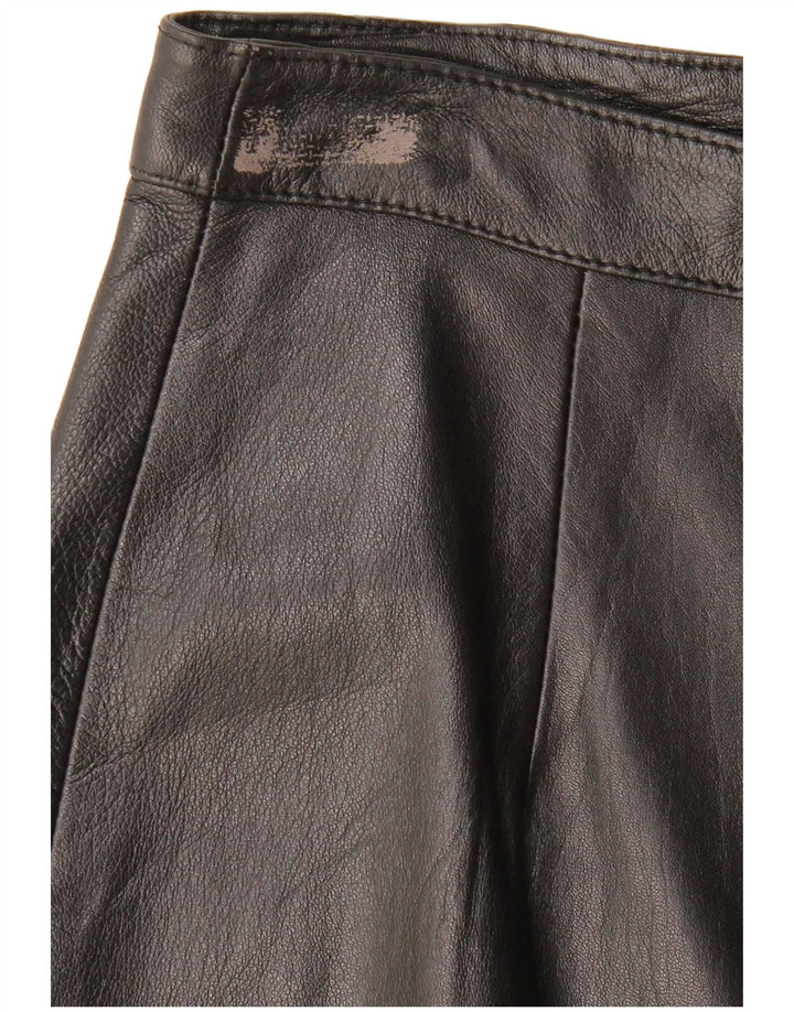 Gonna in pelle da donna VINTAGE IT 44 media W28 in pelle nera