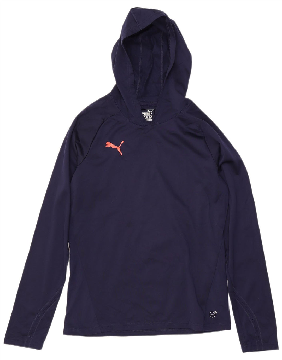 PUMA Maglia da uomo con cappuccio a maniche lunghe in poliestere blu navy medio