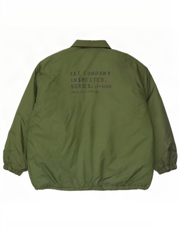 Giacca a vento grafica da uomo dal taglio ampio Tom Tailor UK 40 Large Verde