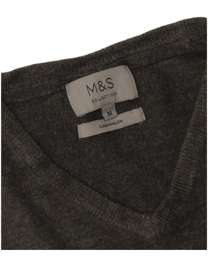 Maglione da uomo con scollo a V Marks & Spencer in acrilico grigio medio